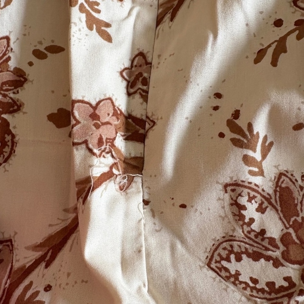 Abercrombie and Fitch Cream Floral Printed Poplin Puff Sleeve Midi Dress Small - Picture 15 of 15